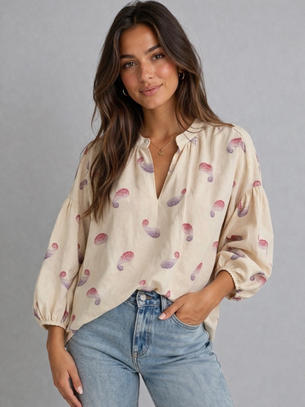 J. Jill Paisley Boho Blouse